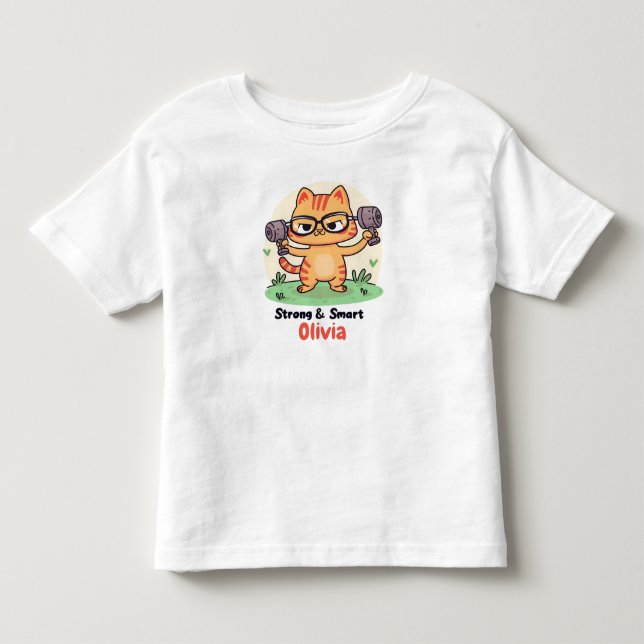 Strong Smart Cat Kleinkind T-shirt (Vorderseite)