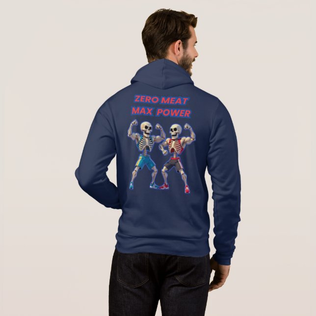 Strong to the Bone – Funny Skeleton Muscle Design Hoodie (Schwarz voll)