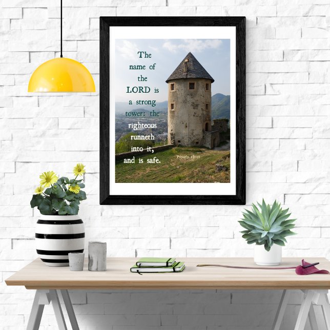 Strong Tower Sprichwörter 18 KJV Bible Verse Wall  Poster (Von Creator hochgeladen)
