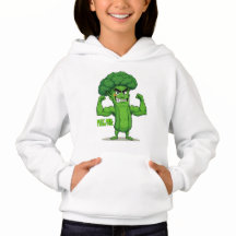 Strong Veggies Club Flexing Broccoli Funny Cartoon
