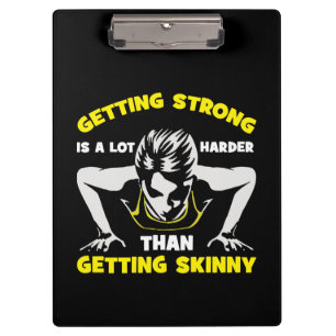 Strong vs Skinny - Women's Workout Motivierend Klemmbrett