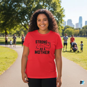 Strong wie Mother Black Modern Script T - Shirt