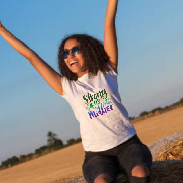 Strong wie Mother Black Modern Script T - Shirt (Von Creator hochgeladen)