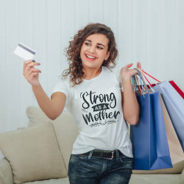 Strong wie Mother Black Modern Script T - Shirt