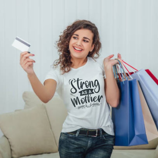 Strong wie Mother Black Modern Script T - Shirt (Von Creator hochgeladen)