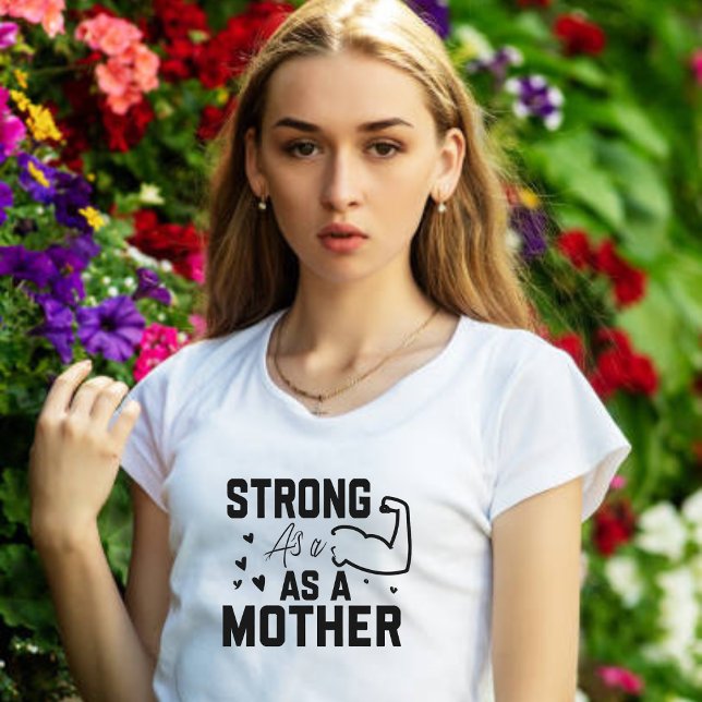 Strong wie Mother Black Modern Script T - Shirt (Von Creator hochgeladen)