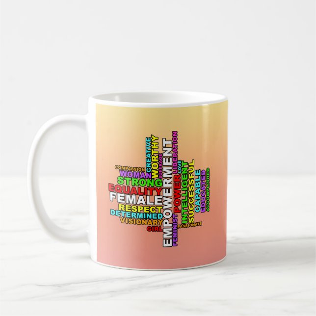 Strong Woman Word Cloud Kaffeetasse (Links)