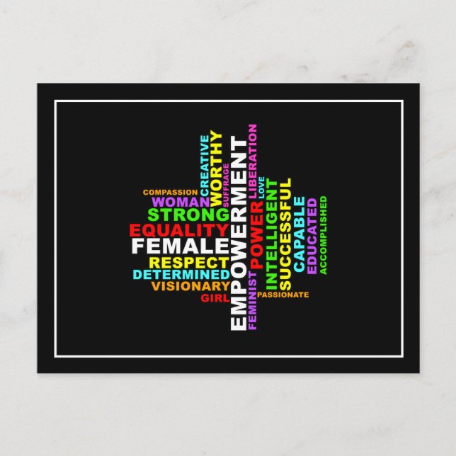 Strong Woman Word Cloud Postkarte (Vorderseite)