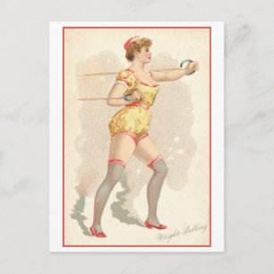 Strong Women Series #59: Weight Pulling Vintag Postkarte