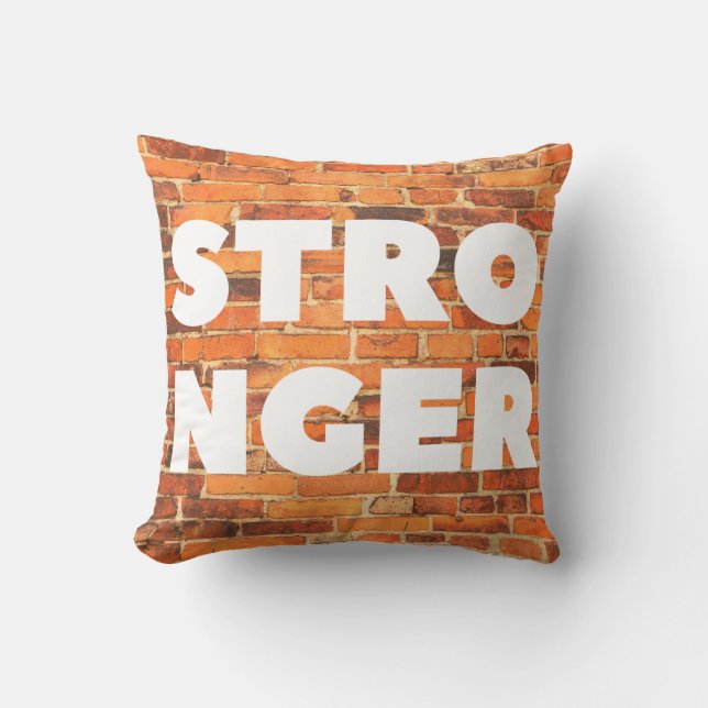 Stronger Brick Wall Pillow Kissen (Vorderseite)