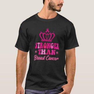 Stronger Than Cancer Queen Warrior Pink Ribbon Bre T-Shirt