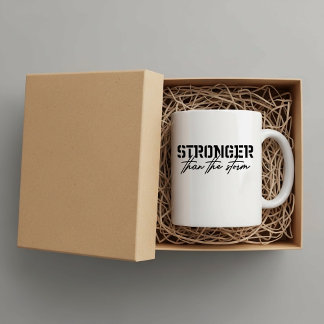 Stronger than the storm, faith inspired  kaffeetasse