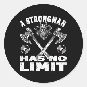 Strongman hat keinen Power für die Gewichtsausbild Runder Aufkleber