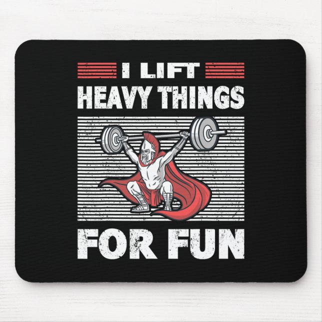Strongman Outfit Heavy Dings for Fun Bodybuilding Mousepad (Vorne)