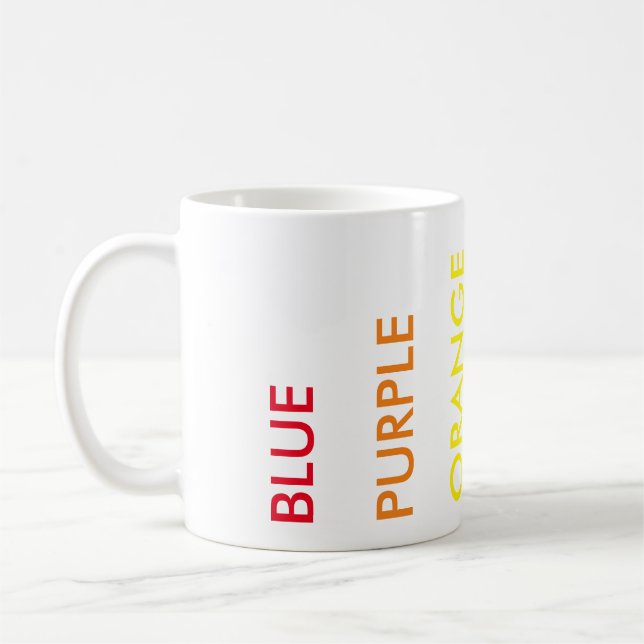 Stroop Effekt-Test-Tasse Kaffeetasse (Links)