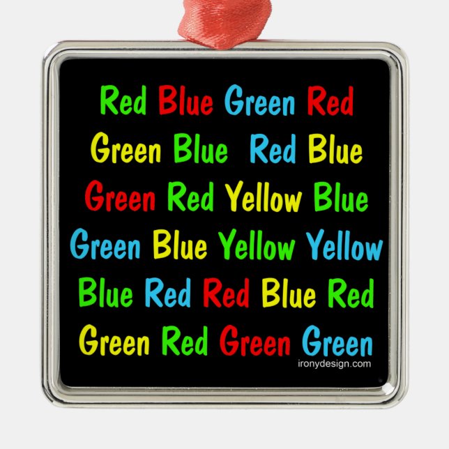 Stroop Test (dunkel) Silbernes Ornament (Vorne)