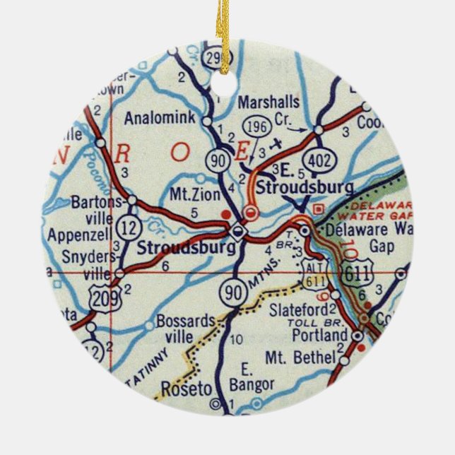 Stroudsburg PA Keramik Ornament (Hinten)