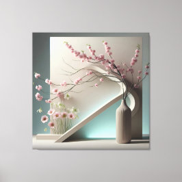 Structured Bloom in Green Leinwanddruck