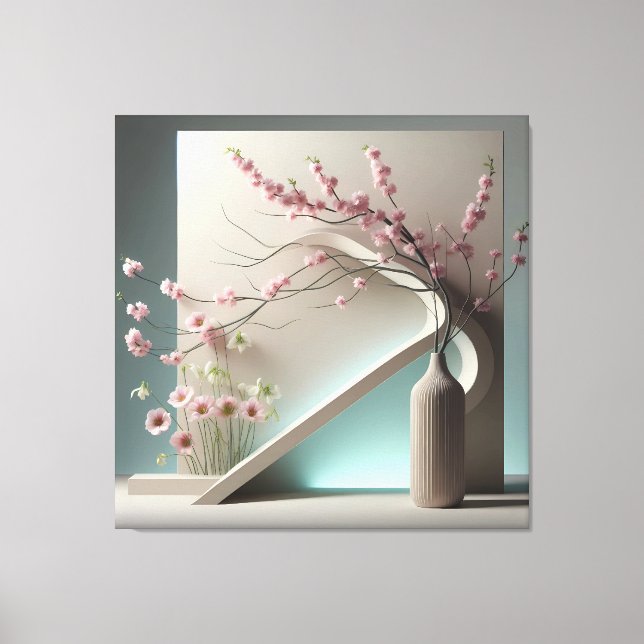 Structured Bloom in Green Leinwanddruck (Vorderseite)