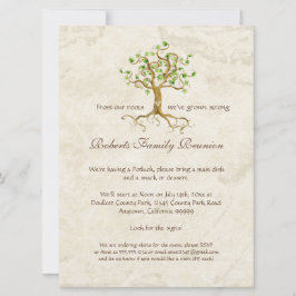 Strudel-Baum-laden Wurzeln Antiqued Einladung