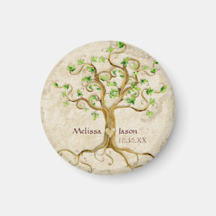 Strudel-Baum-Wurzeln Antiqued personalisiertes Magnet