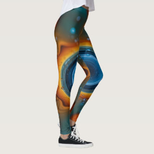 Strudel der Farben: Ein abstrakter Tanz des Öls Leggings