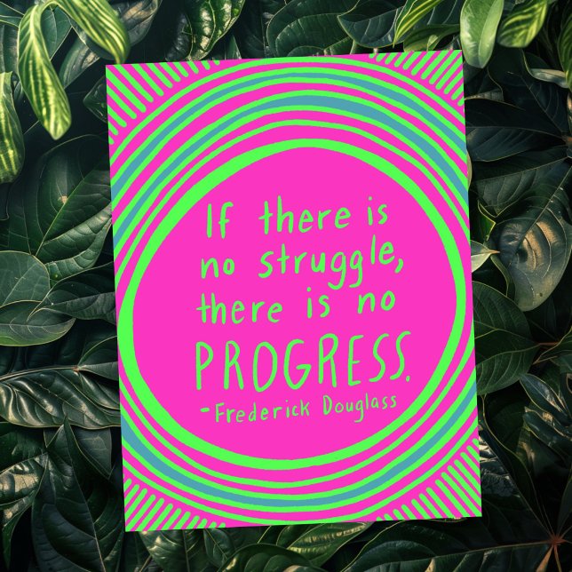 STRUGGGGGE FORTSCHRITTE Douglass Zitat Lime Green Postkarte (STRUGGLE PROGRESS Douglass Quote Lime Green Brat Kamala Harris Postcard
)