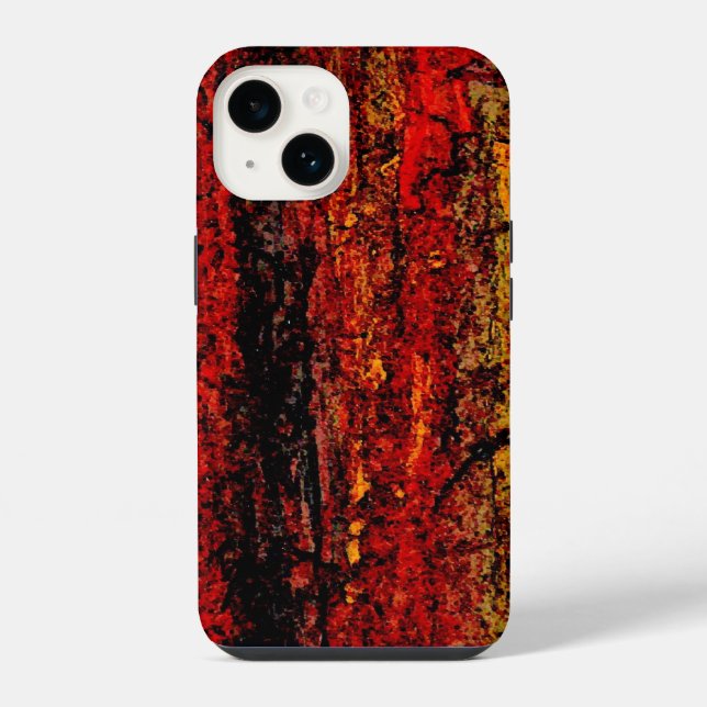 Struktur Rotes Afrika Abstrakt iPhone 14 Hülle (Rückseite)