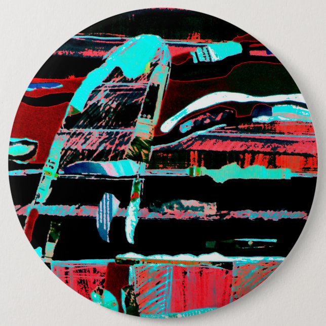 Strukturelle Interferenz – Abstrakte Kunst-Taste Button (Vorderseite)