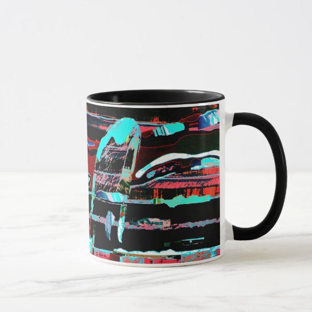 Strukturelle Interferenz – Abstrakter Kaffeebecher Tasse (Rechts)