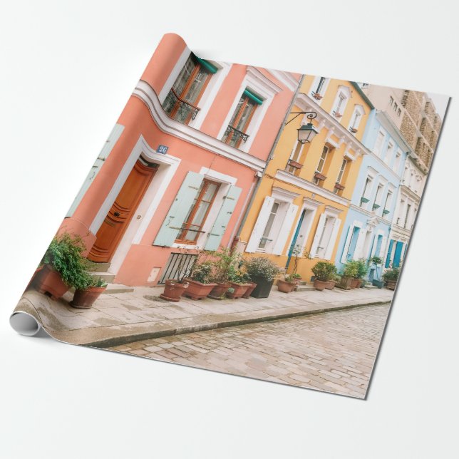 STRUKTURFOTOGRAFIE DES MULTICOLORIERTEN GEBÄUDE GESCHENKPAPIER (Ungerollt)