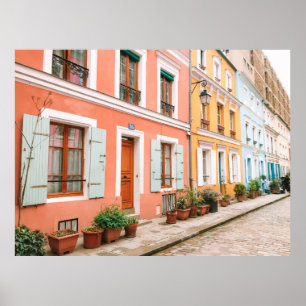 STRUKTURFOTOGRAFIE DES MULTICOLORIERTEN GEBÄUDE POSTER