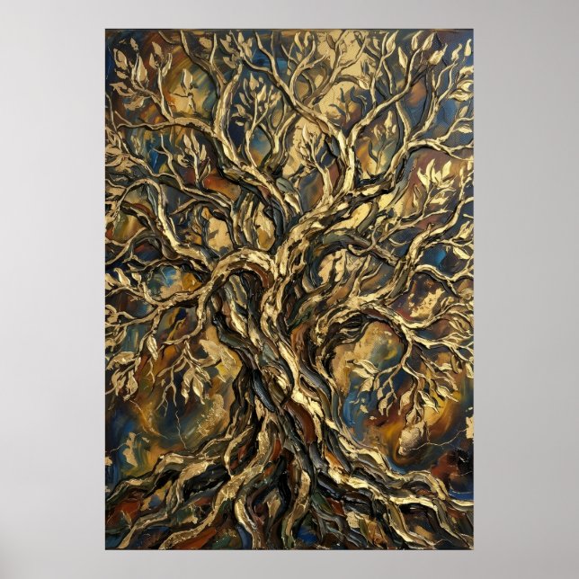 Strukturierte Baum-des-Lebens-Kunst Poster (Vorne)