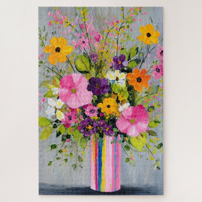 Strukturierte Blumen in einer Vase (Vertikal)