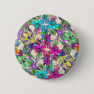 Strukturierte Blumen-Kunst Button