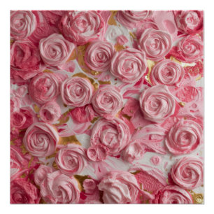 Strukturierte Blumenkunst – Weiches Blumen-Design Poster