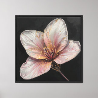 Strukturierte Blumenkunst – Weiches Naturblumendes Leinwanddruck