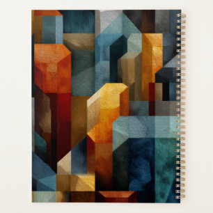 Strukturierte geometrische abstrakte blaue orange planer