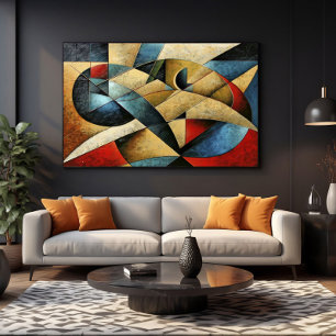 Strukturierte geometrische Kunst Leinwanddruck