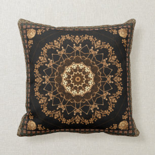 Strukturierte Mandala-Blume Kissen