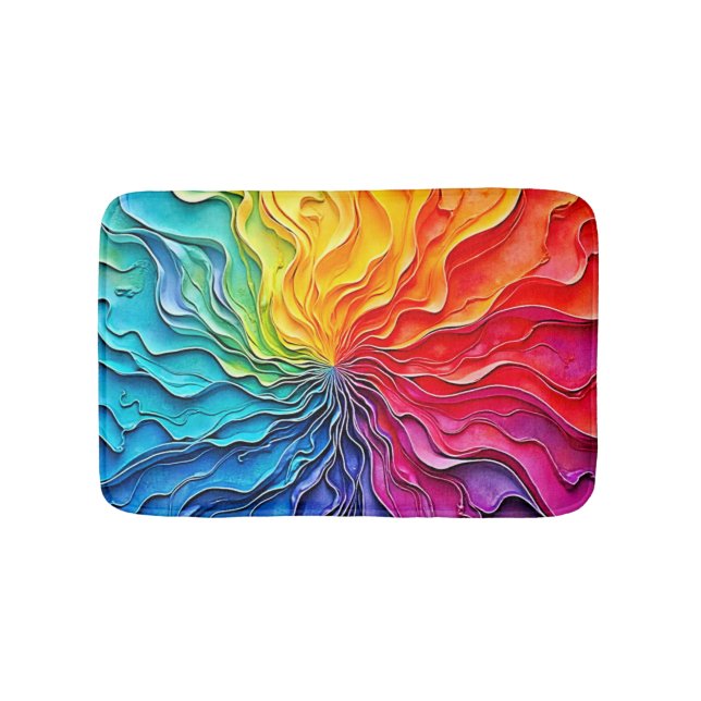 Strukturierte Regenbogen-Swirbel-Kunst Badematte (Vorderseite)