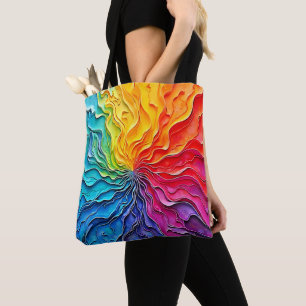 Strukturierte Regenbogen-Swirlarte Tasche