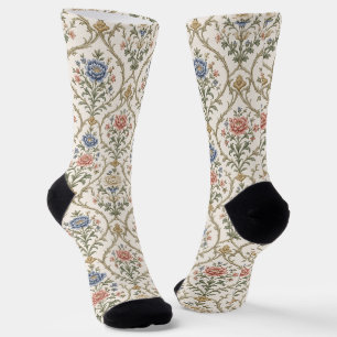 Strukturiertes ausgefeiltes Blumenrankgitter Socken