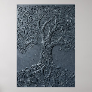 Strukturiertes Baum-des-Lebens-Design Poster