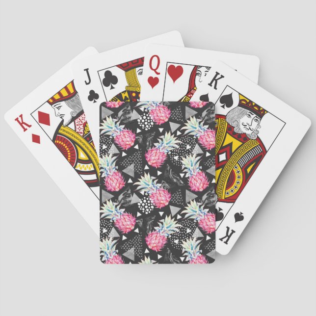 Strukturiertes Dreieck-Ananas-Muster Spielkarten (Rückseite)