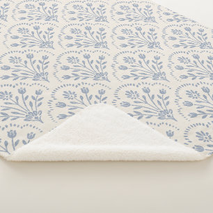 Strukturiertes gedämpftes blaues Blumen-Schuppenmu Sherpadecke
