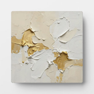 Strukturiertes Gold-Impasto-Abstrakt in neutralen Fotoplatte