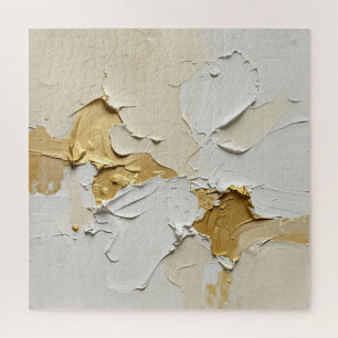 Strukturiertes Gold-Impasto-Abstrakt Neutral