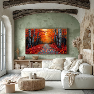Strukturiertes Herbstwald-Kunstposter für ein gemü Poster