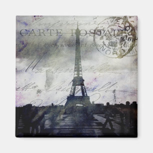 Strukturiertes Paris im Lavendel Magnet